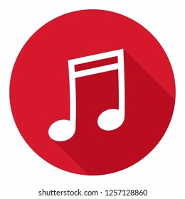 Vector music icon sign melody. Illustration of melody symbol in flat style.