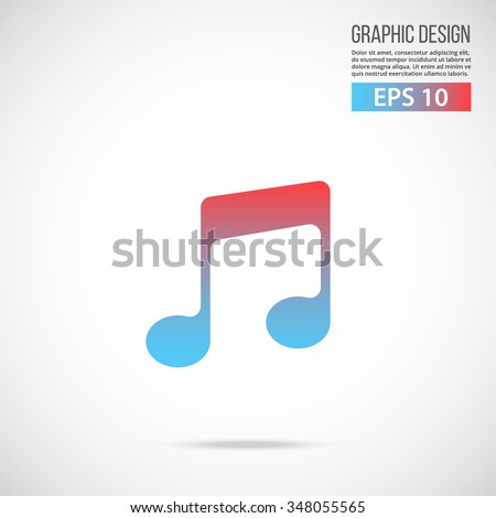 Vector music icon. Special edition. Trendy flat design vector illustration, quality concept for web banners, web and mobile applications, infographics. Vector icon isolated on gradient background