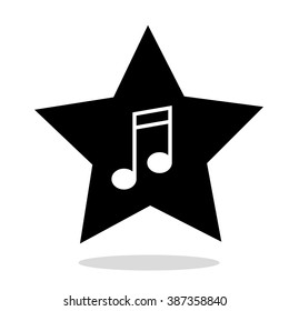 Vector music icon in star