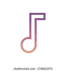 Vector Music Icon, Triangulation Art