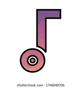 Icono de música vectorial, arte de triangulación