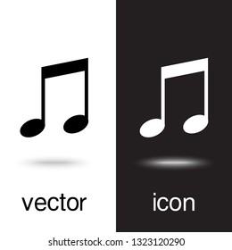 vector music icons on black and white background