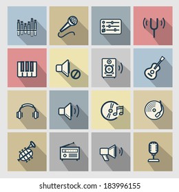 vector music icons set