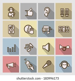 vector music icons set