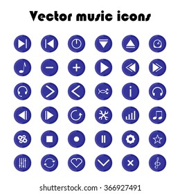 Vector music icons set.