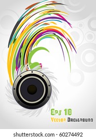 vector music illustration with speaker ,eps 10