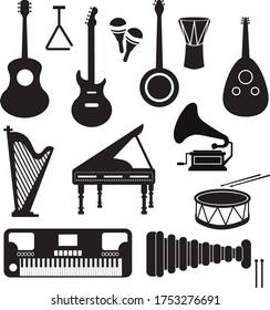Vector Music instrument black color