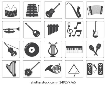 Vector Music Instrument Icons Set