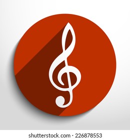 Vector music key web icon. Eps 10.