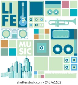 vector music for life background and pattern