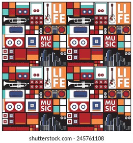 vector music for life background and pattern