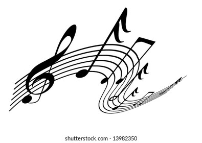 Musical Notes On Solid White Background Stock Illustration 38270056 ...