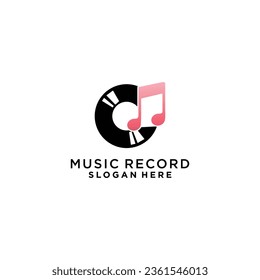 Vector music logo design with simple and minimalist style premium vector