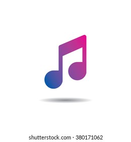 Vector Music Logo Icon in a Flat Design