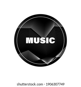 Vector music logo. A logo for a record company or school. Logo template.