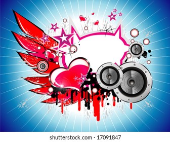 VECTOR Music and love frame