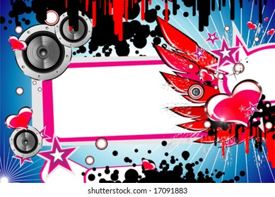 VECTOR Music and love frame