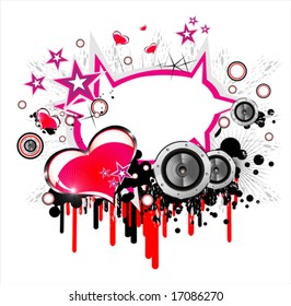 VECTOR Música y marco del altavoz de amor