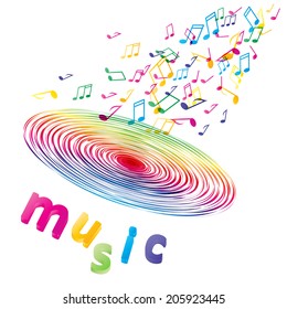 Vector music note background design. EPS 10