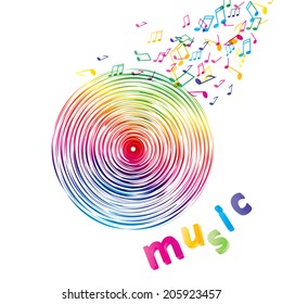 Vector music note background design. EPS 10