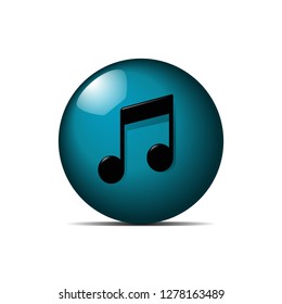 Vector Music note. 
Vector blue music icon. Eps10