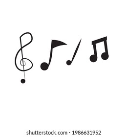 clipart o icono o logos de notas de música vectorial