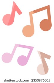 Vector  music note icon in flat style isolated on white background.