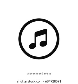 Vector Music Note Icon In Line Circle