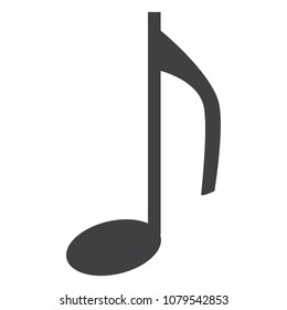 Vector music note icon. Melody sign, symbol