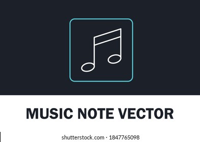 Vector of music note isolated on dark background. for designer.