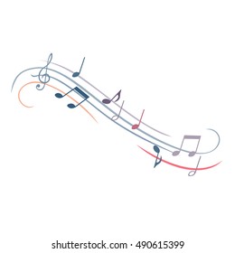 Vector Musik Note Melodie musikalische Aquarell-Disco-Reihe-Konzept-Zeichenlinie urbane Klang. Symbol Bass-Design-Tongrafik Element, schwarze traditionelle Idee, Form abstrakte Moderne Doodle-Illustration Kunst