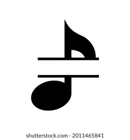 Vector Music Note Name Frame On White Background