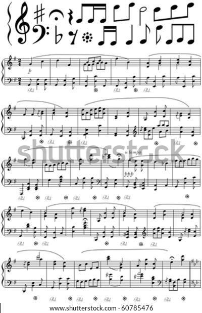 Vector music note\
sheet