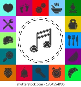 Vektormusik Notenzeichen - musikalisches Symbol, Tonsymbol. Flat-Piktogramm - einfaches Symbol