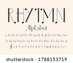 vector of music note style alphabet design