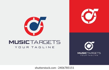 vector music note with target logo	
