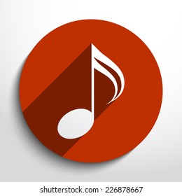 Vector music note web icon. Eps 10.