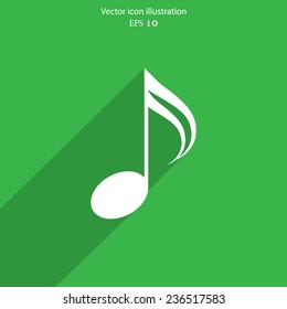 Vector music note web icon. Eps 10.