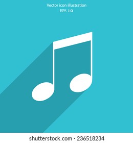 Vector music note web icon. Eps 10.