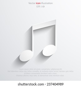 Vector music note web icon. Eps 10.