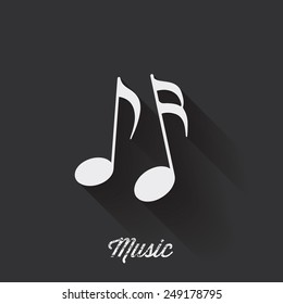 Vector Music notes background for poster, icon or card design. 