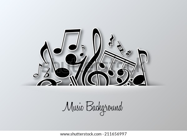 Vector\
Music notes background for poster or card design.\
