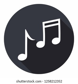 Vector music notes icon sign melody. Illustration of melody symbol in flat style.