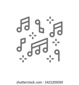 Vector music notes line icon.