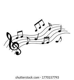 Notas musicales vectoriales. Elemento de diseño musical.