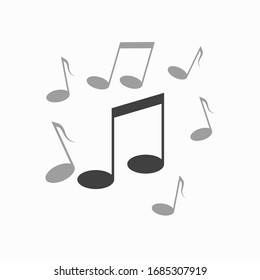 Vector music notes on white isolate.