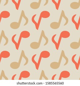 Vector music notes seamless pattern