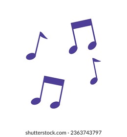 Vector music notes set on white background.