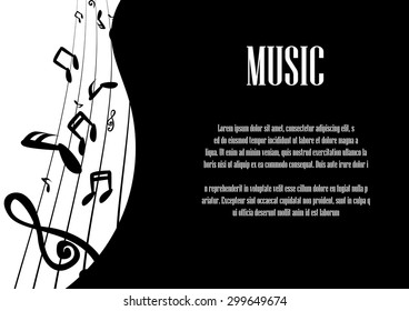Vector : Music notes and space for text