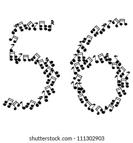 Vector music numbers isolated on white. Eps 10